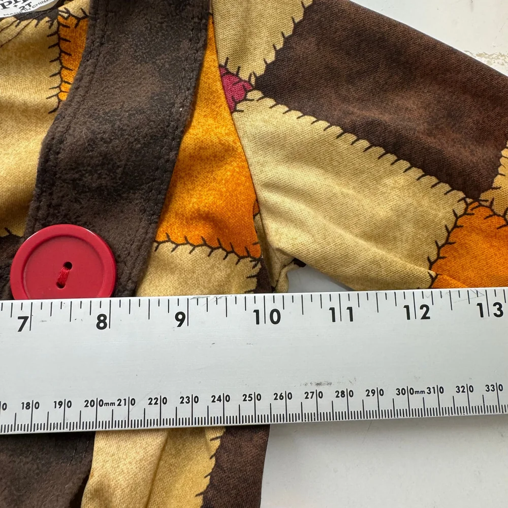 Spirit Scarescrow Costume Dress Girls Toddler 2T Brown Patchwork Edgy Halloween